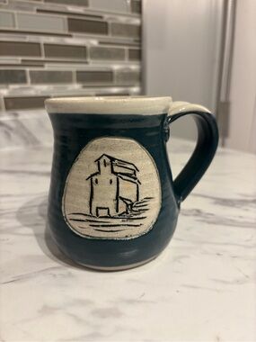 Bob Barclay Pottery mug Grain Elevator handmade Alberta Canada